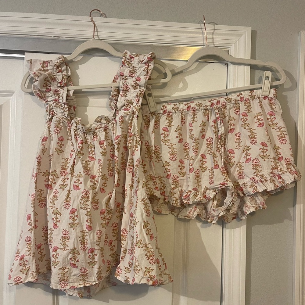 PIYAMA cotton Nicolette Sleep Set in Lotus Flower